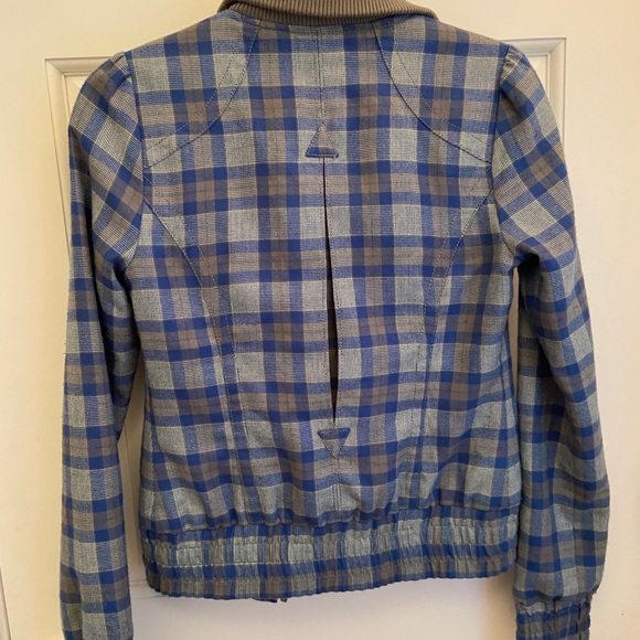 COPY - Vintage Rubbish Blue Plaid Collared Jacket - Picture 2 of 4